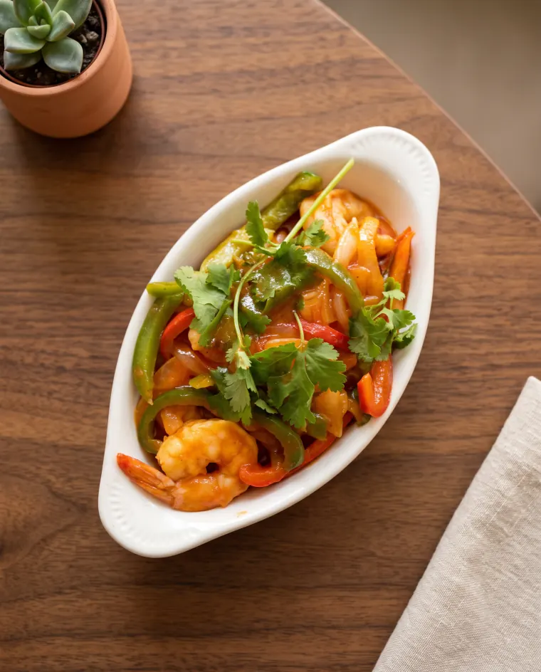 Spicy shrimp a la diabla